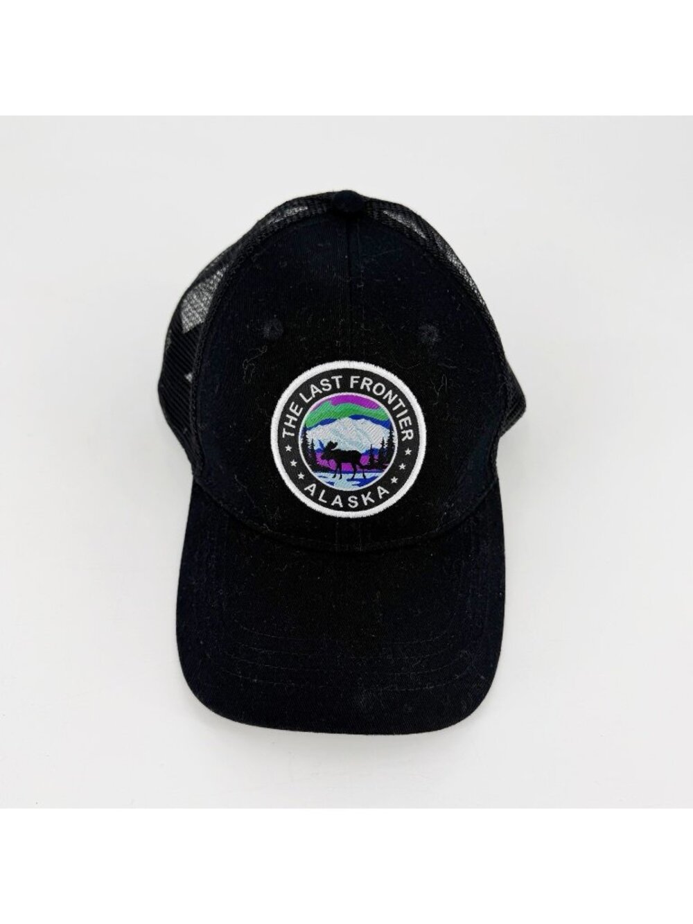 Alaska The Last Frontier Black Mesh Snap Back Hat Travel Novelty Souvenier